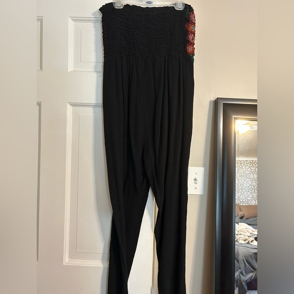 Free People Karan Strapless Smocked Jumpsuit - Picture 3 of 5